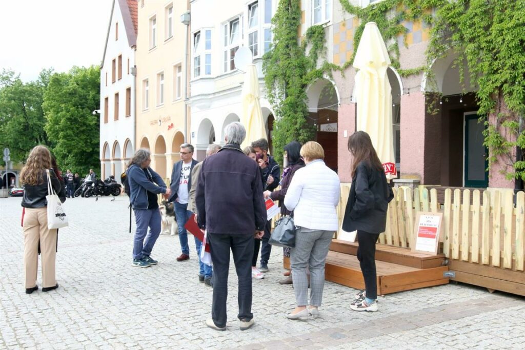 Solidarni z Białorusią zbierali podpisy na Starym Mieście Wiadomości, Olsztyn