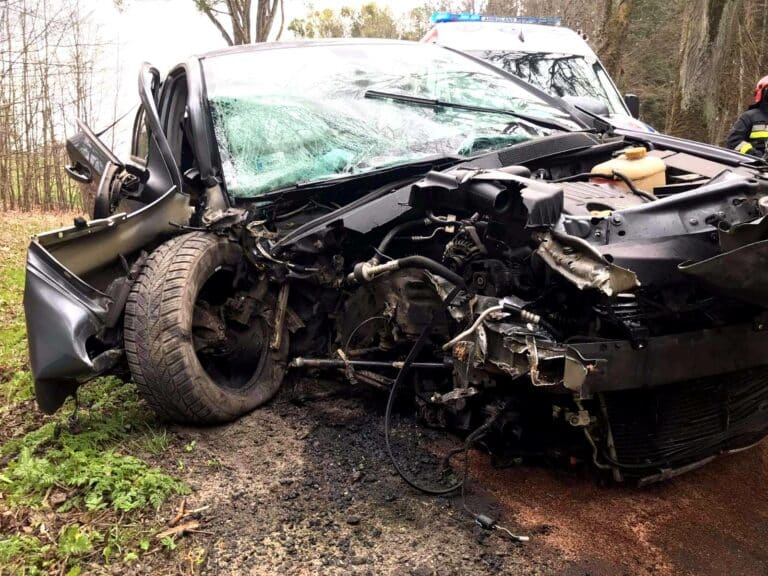 18-letni kierowca Oplem uderzył w drzewo. Prawo jazdy miał dopiero miesiąc