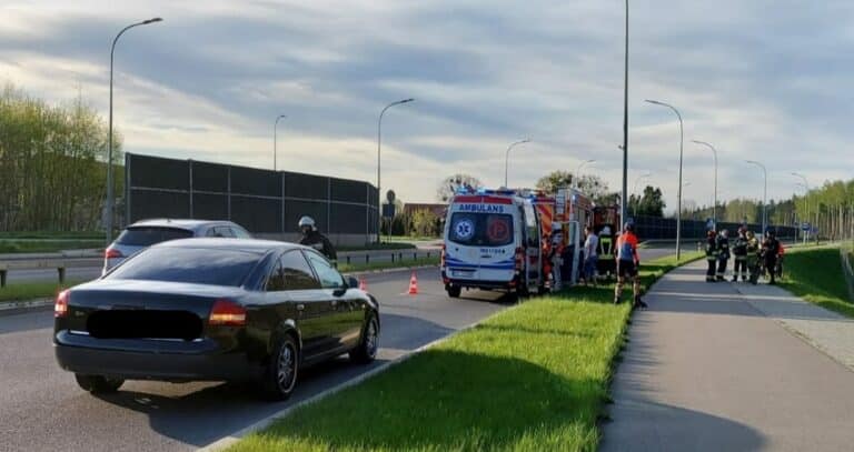 Wypadek rowerzysty z rolkarzem