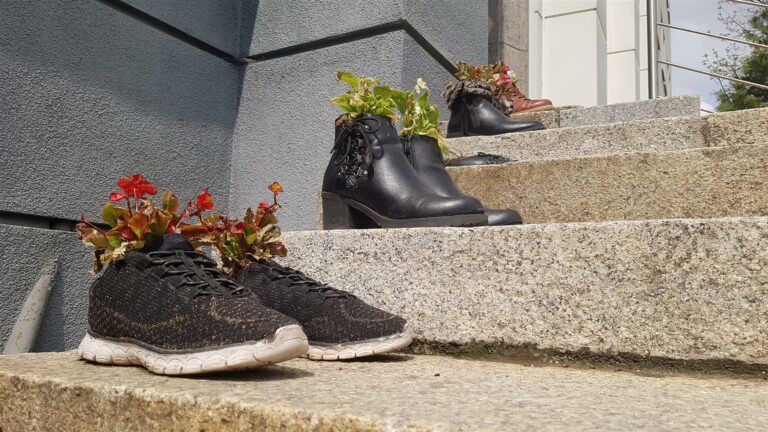 Przed Wydziałem Sztuki UWM stanęły kwiaty w&hellip; butach