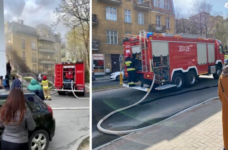 Pożar w bloku przy ul. Grunwaldzkiej
