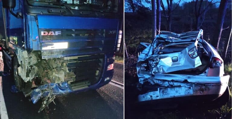 TIR zderzył się z osob&oacute;wką na DK 16