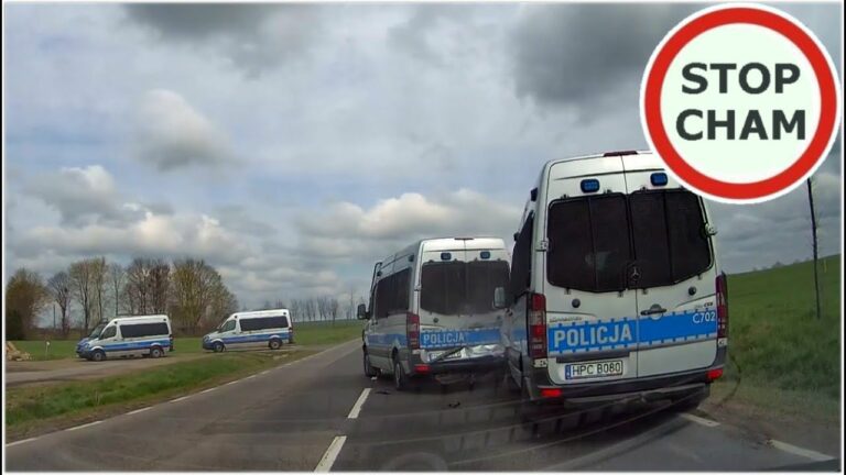 Jest nagranie ze zderzenia czterech radiowozów