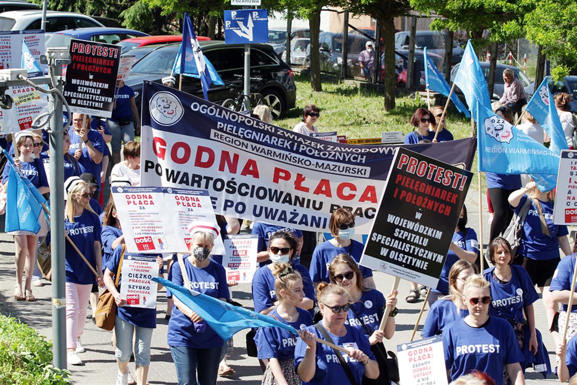Protest pielęgniarek w Olsztynie Wiadomości, Olsztyn, zemptypost, zPAP