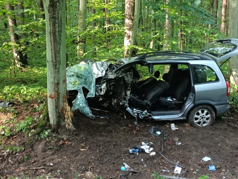 Przerażający wypadek. Auto zostało całkowicie „skasowane”