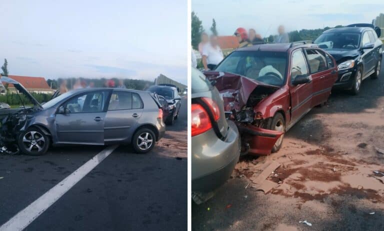 Nie upewniła się. Wpadła w poślizg. Uderzyła w bariery. Trzy osoby w szpitalu