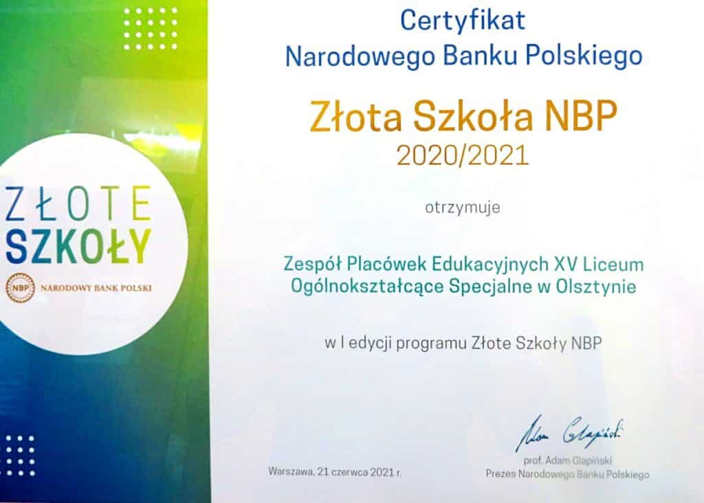 Zespół Placówek Edukacyjnych w Olsztynie z tytułem Złotej Szkoły NBP Wiadomości, Olsztyn