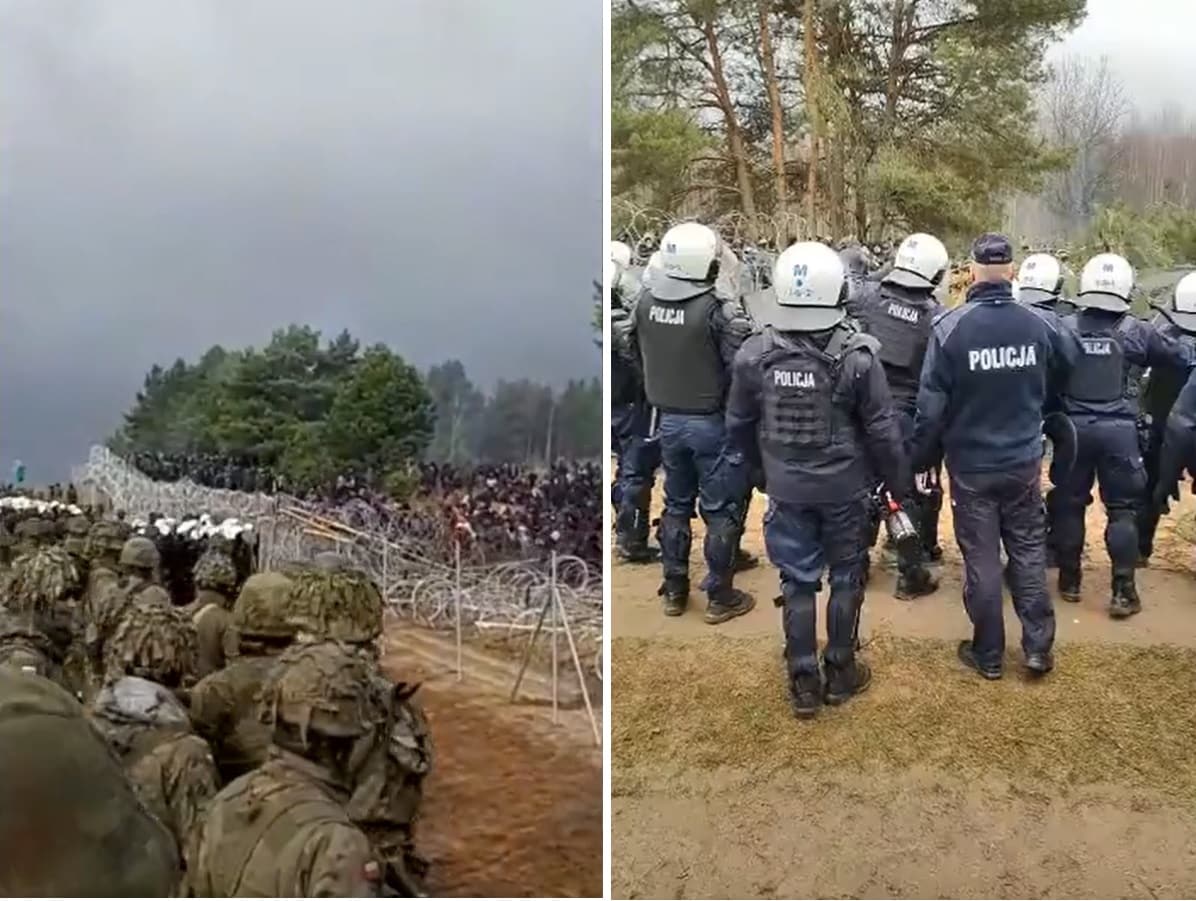 Bój o granicę Polski. Doszło do pierwszej konfrontacji z policją i wojskiem granica Mrągowo