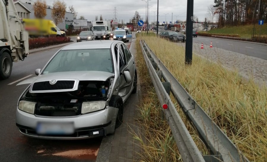 Utrudnienia w ruchu drogowym na ul. Towarowej wypadek Wiadomości, Olsztyn