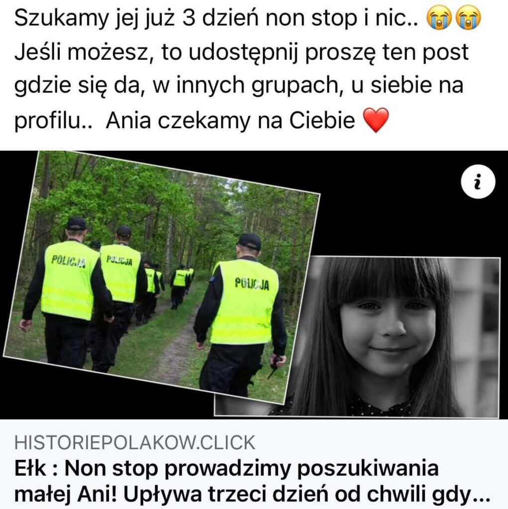 Ostrzegamy! "5-letnia dziewczynka została porwana w Olsztynie" oszustwo Olsztyn, Wiadomości