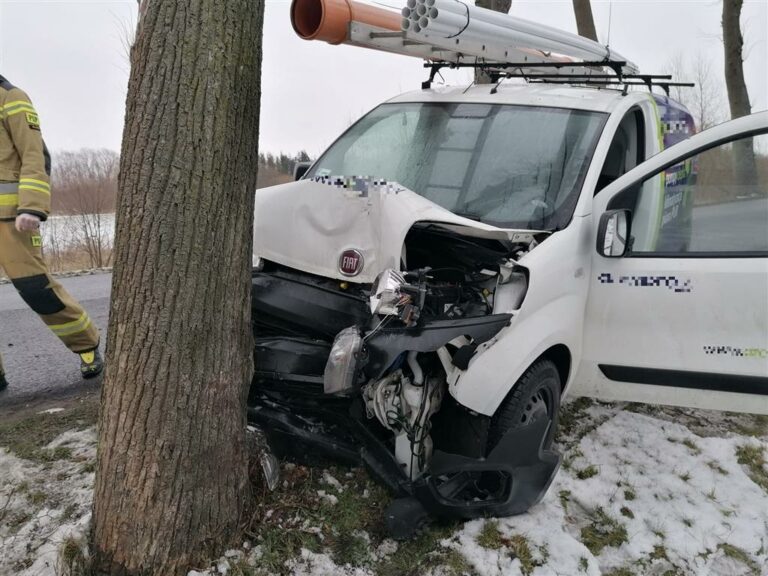 Lider fotowoltaik w regionie stracił auto. Pracownik wjechał w drzewo