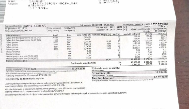 Olsztyński przedsiębiorca dostał rachunek za gaz większy o 400 procent