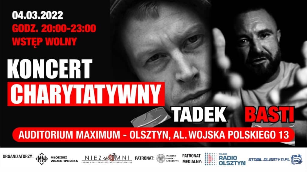 Charytatywny Koncert Patriotyczny: TADEK / BASTI oraz Prelekcja nt. Żołnierzy Niezłomnych