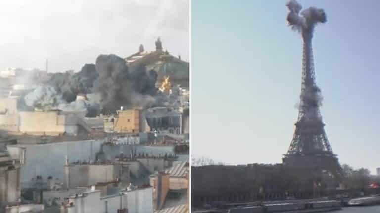 Bombardowanie Wieży Eiffla. Nagranie wywołało duże zamieszanie