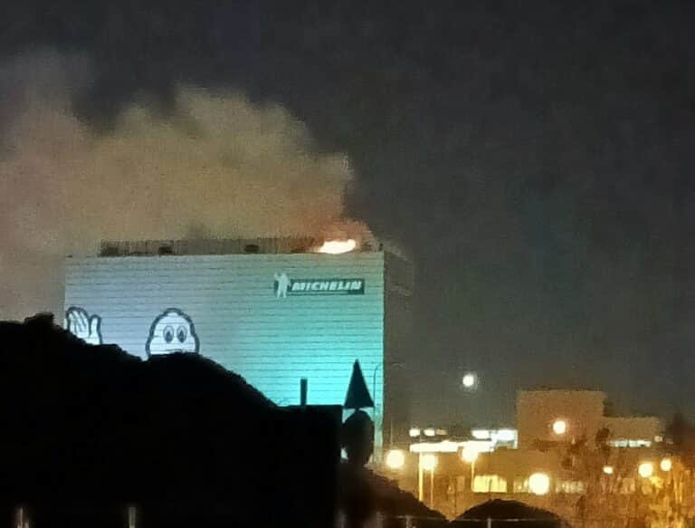 Pożar fabryki opon Michelin
