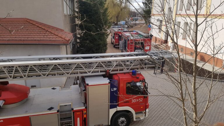 Pożar w jednostce policji w Olsztynie