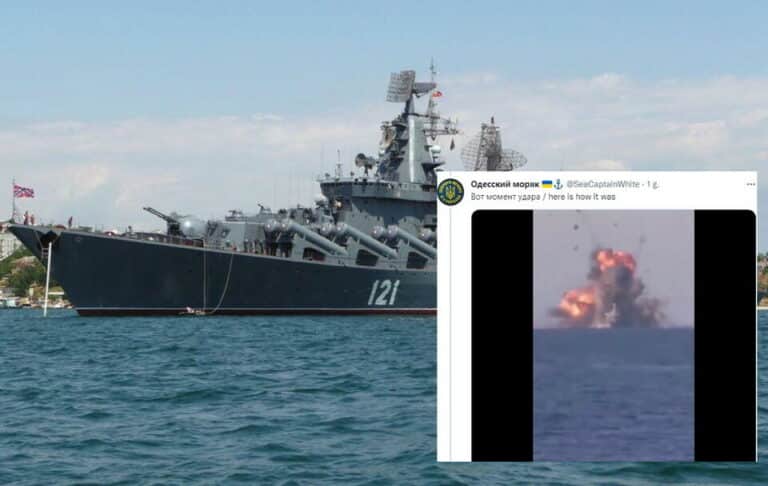 Zaatakowano legendarny krążownik Moskwa nowymi pociskami manewrującymi Neptun