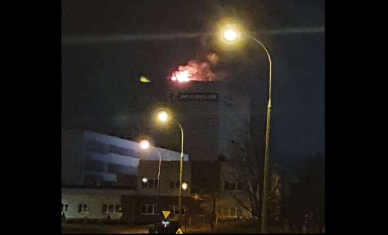 Jest nagranie wideo z pożaru fabryki Michelin