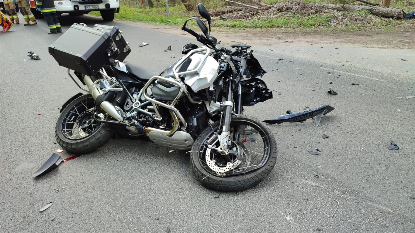Wypadek pod Olsztynem. Motocyklista ma połamane obie ręce wypadek Olsztyn, Wiadomości