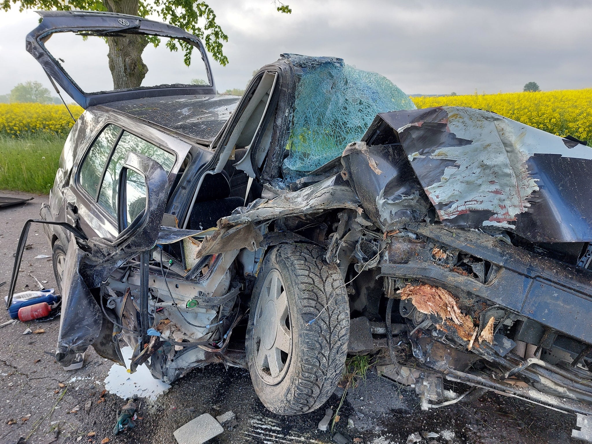 Patrząc na zdjęcia ciężko uwierzyć w to co się stało wypadek Olsztyn, Wiadomości