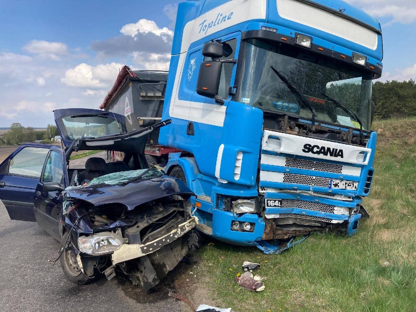 Śmierć kierowcy na miejscu. Pasażerka zmarła w szpitalu wypadek Bartoszyce