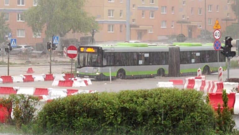 Burza nad Olsztynem. „Rondo popłynęło”