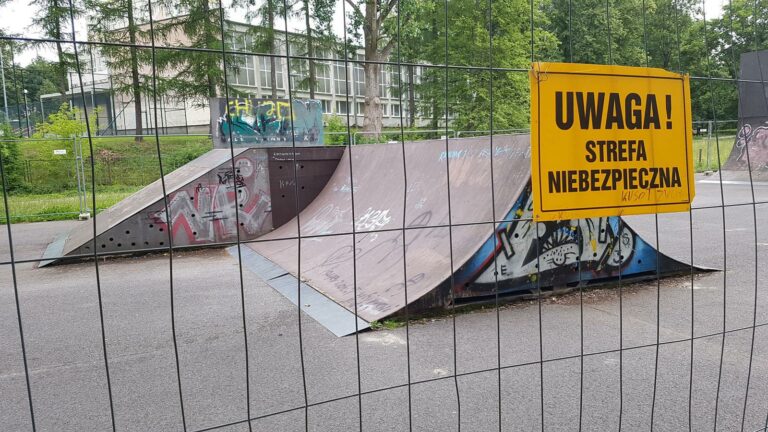Największy skatepark w Olsztynie zamknięty