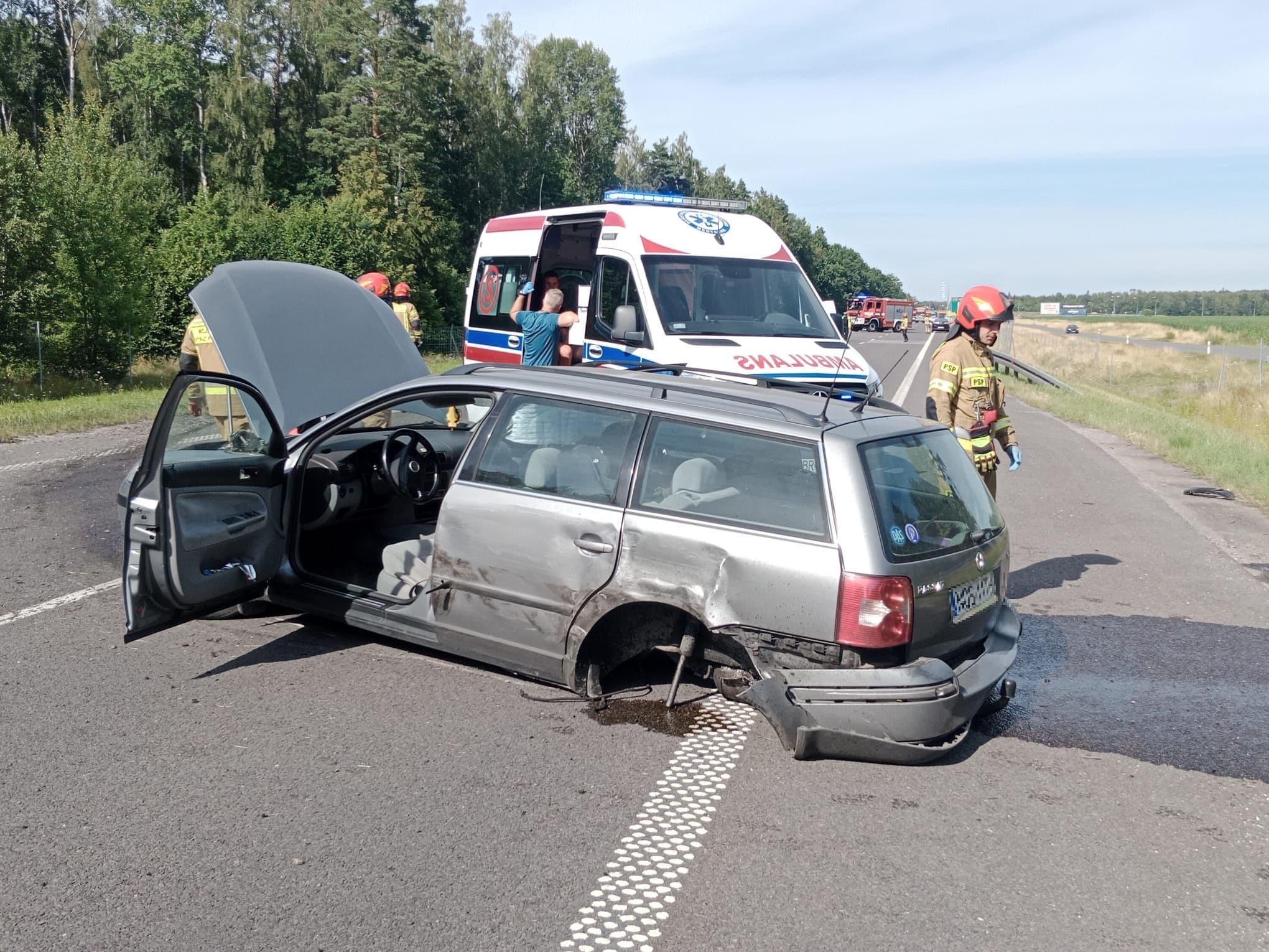 Zderzyły się ze sobą Volkswagen Passat i Ford Transit wypadek Ostróda, Wiadomości