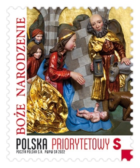Fragment gotyckiego poliptyku z Fromborka na znaczku pocztowym kultura Braniewo, Wiadomości