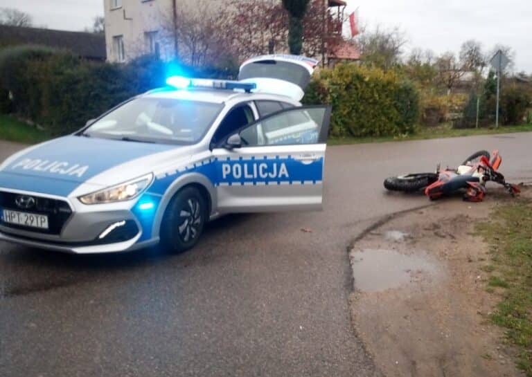 Motocyklem crossowym KTM nie zatrzymał się do kontroli drogowe