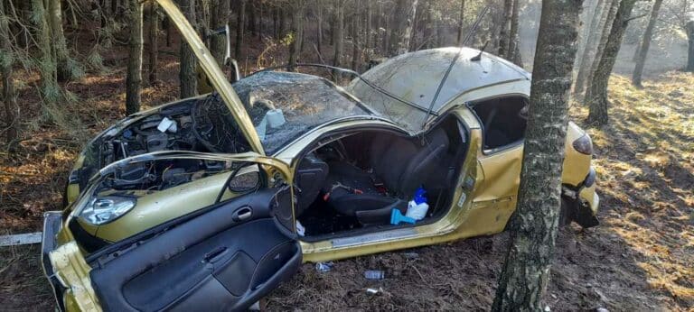 Na skutek doznanych obrażeń, 33-latka została przetransportowana do szpitala w Olsztynie