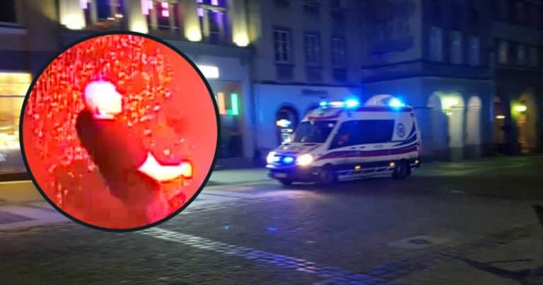 Zadyma pod znanym olsztyńskim klubem. Policja publikuje nagranie z monitoringu