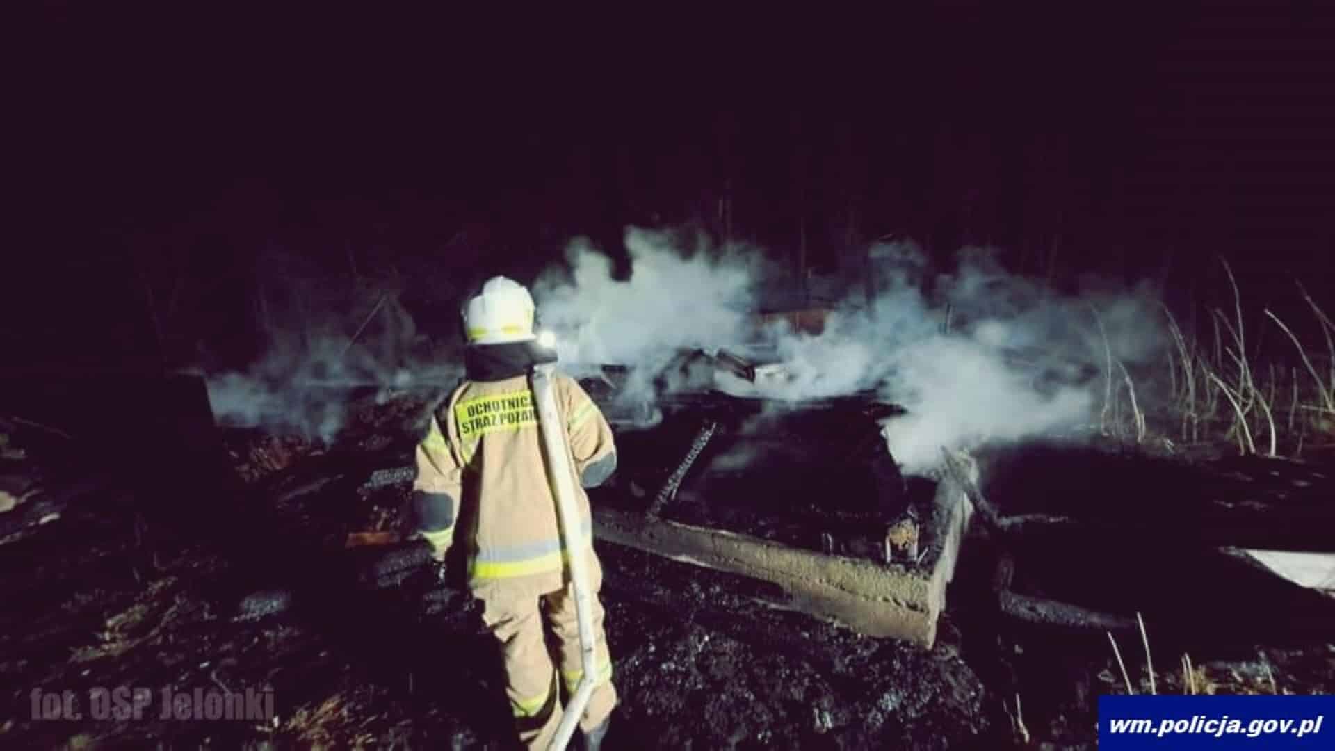 Spłonęła stodoła. 40-latek przyznaje się, że zrobił to dla zabawy pożar Olsztyn, Wiadomości, zemptypost, zPAP