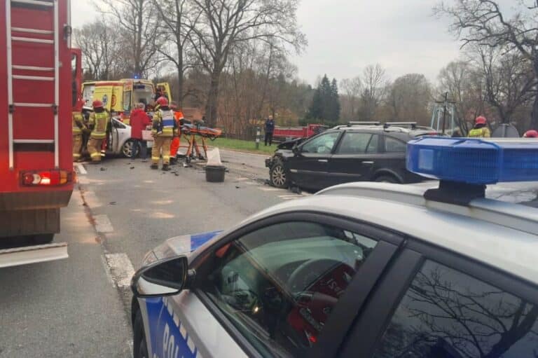 Dwie osoby ranne w wypadku na drodze krajowej nr 65