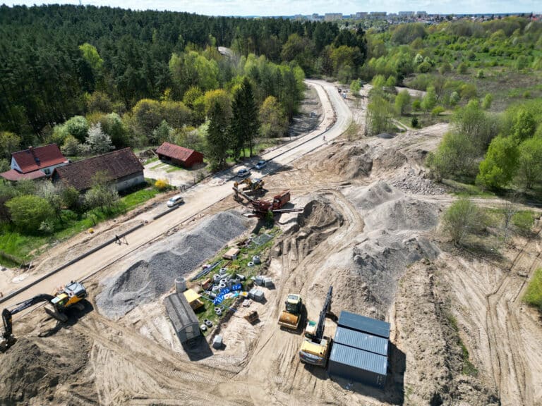 Jest duży postęp prac przy budowie nowej drogi w Olsztynie. ZDJĘCIA