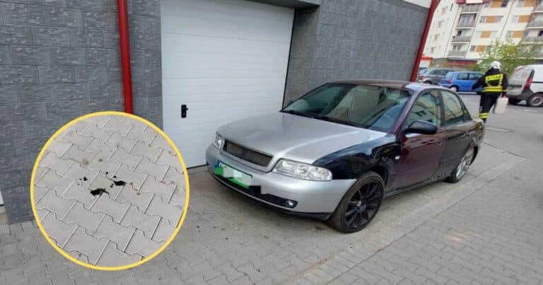 Strażacy wezwani do neutralizacji miniaturowej plamki oleju