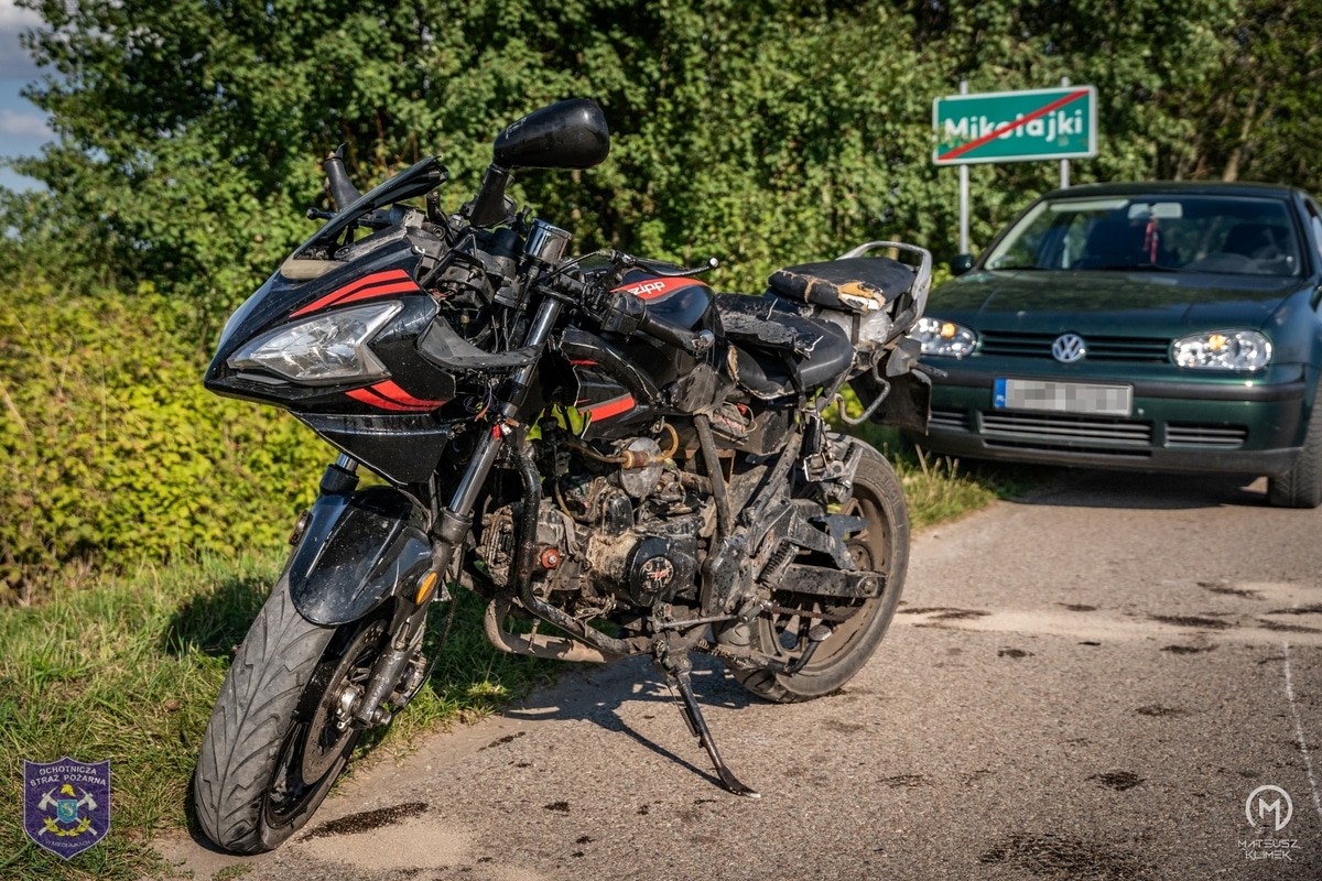 Kierowca motoroweru z 1,5 promila i sądowym zakazem doprowadził do kolizji na Mazurach Na sygnale Olsztyn, Wiadomości