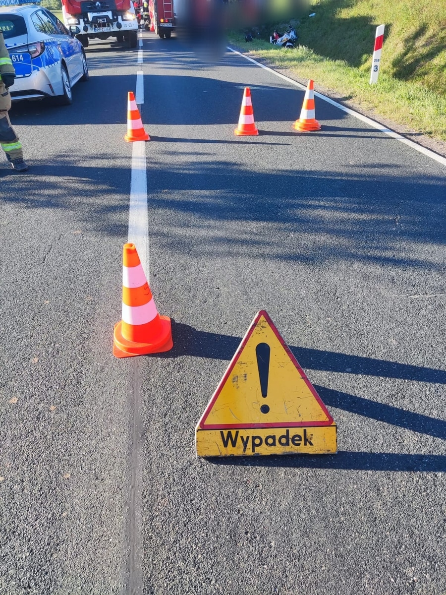 Nie żyje motocyklista. Tragiczny wypadek na drodze krajowej nr 16 Na sygnale Ostróda