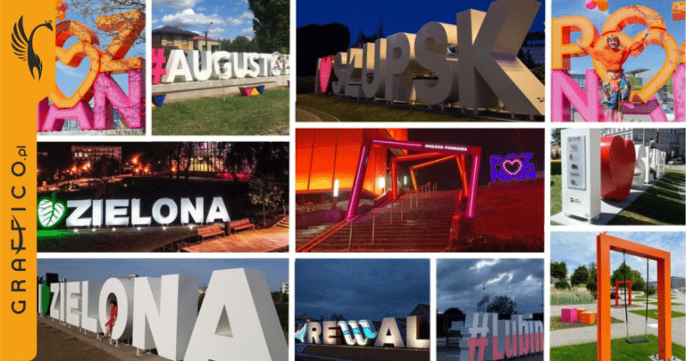 Napisy przestrzenne z nazwą miasta i witacze – inwestycja w wyjątkowy design i jakość