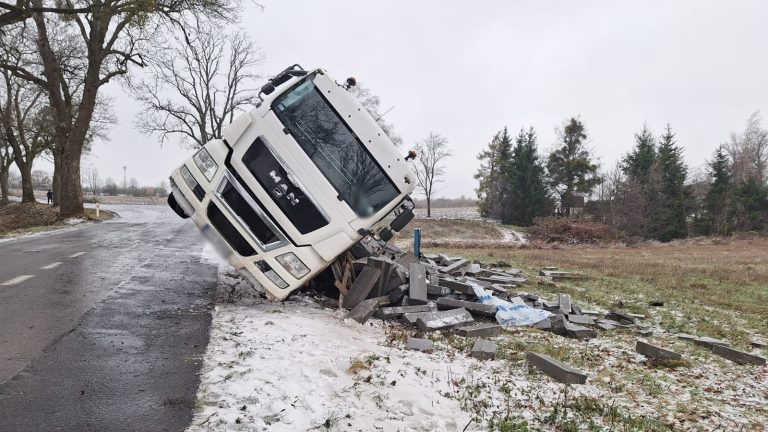 Ślisko na drogach powiatu olsztyńskiego