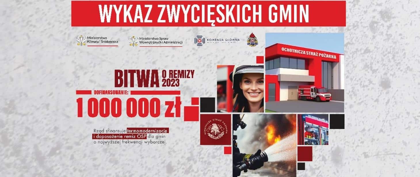 Znamy listę zwycięskich gmin w ramach akcji „Bitwa o remizy” straż pożarna Ostróda, Wiadomości