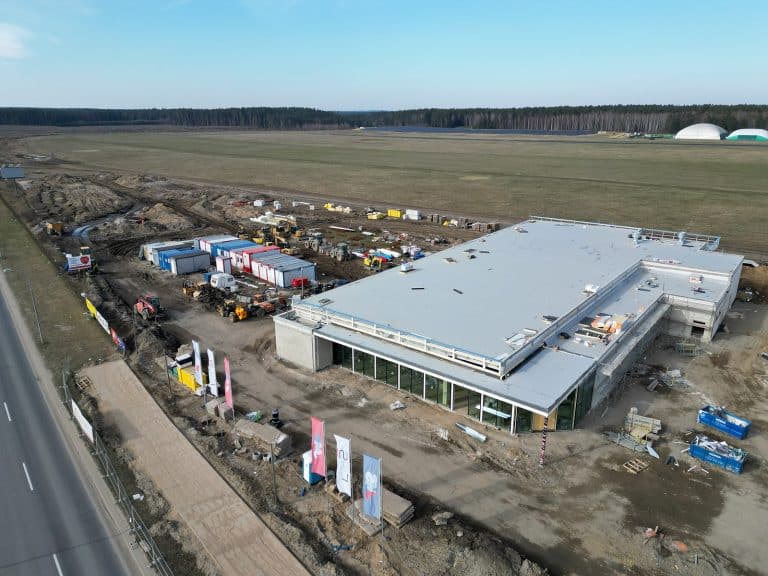 Tak wygląda z powietrza wielki park handlowy  przy ul. Sielskiej