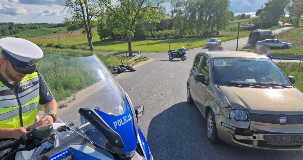 Kolejny kierowca jednośladu poszkodowany w wypadku drogowym ruch drogowy Nowe Miasto Lubawskie, Wiadomości, zShowcase