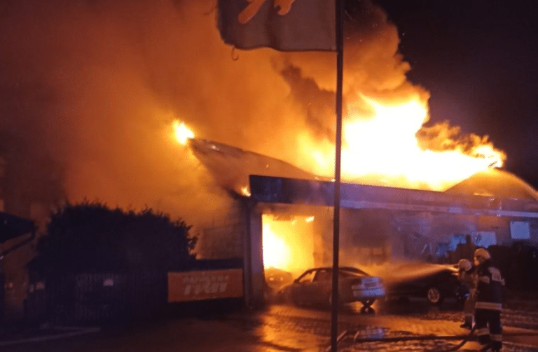 Tajemniczy pożar w mieście na Mazurach