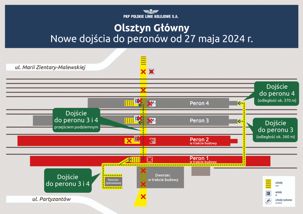 Nowa droga na perony na Dworcu PKP w Olsztynie już od dziś dworzec Olsztyn, Wiadomości, zShowcase