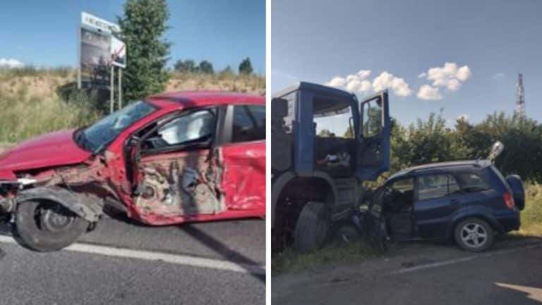 Niespodziewany manewr i trzy auta się zderzają