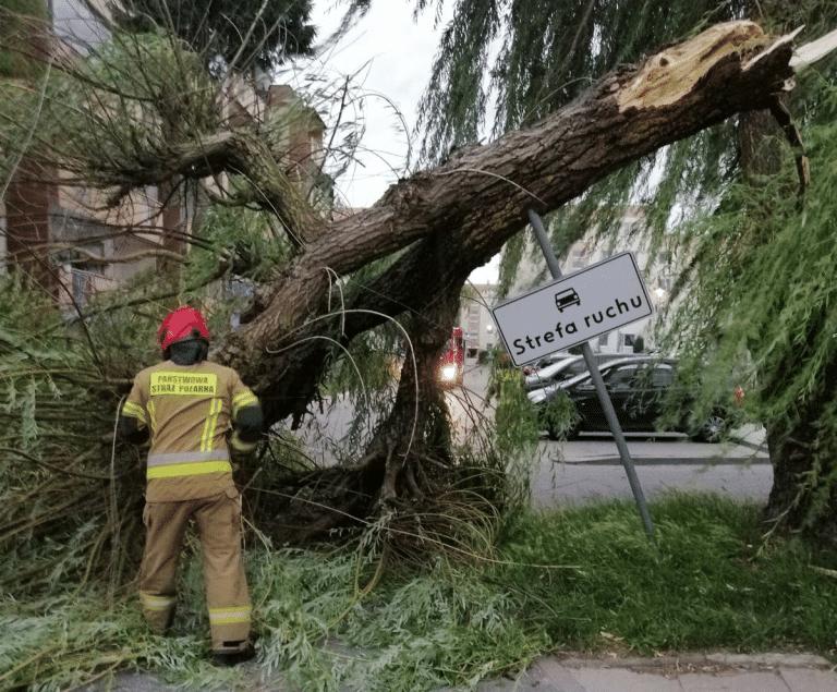 Nawałnice pustoszą region: ewakuacja obozu młodzieżowego, ranny mężczyzna i setki interwencji