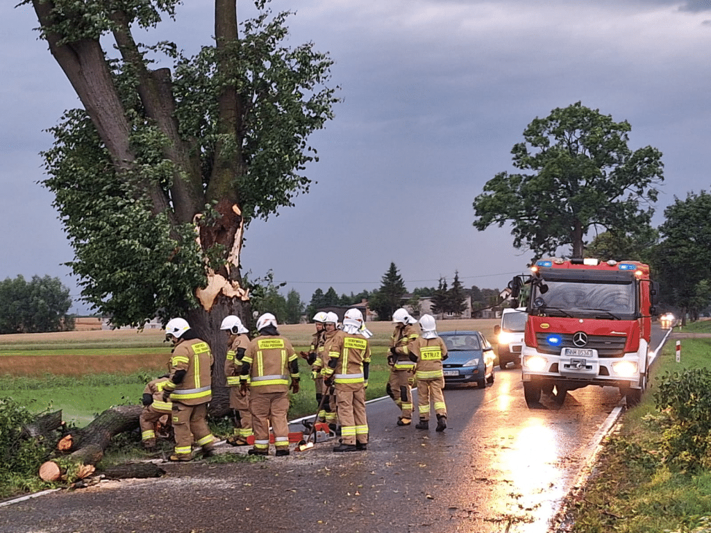 Nawałnice pustoszą region: ewakuacja obozu młodzieżowego, ranny mężczyzna i setki interwencji straż pożarna Olsztyn, Wiadomości, zShowcase