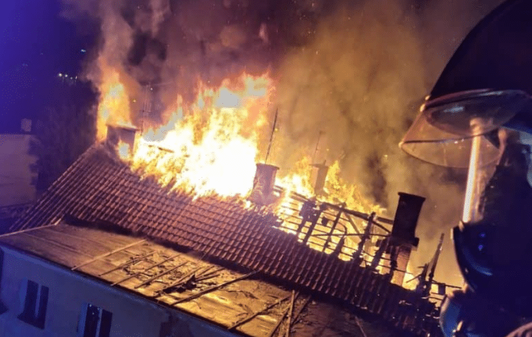 pożar dachu