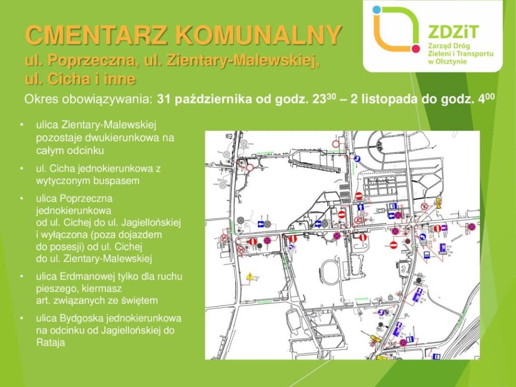 Zmiany w ruchu wokół cmentarzy i dodatkowe autobusy na Wszystkich Świętych komunikacja miejska Olsztyn, Wiadomości, zShowcase